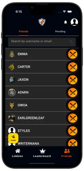 Proving Grounds Friends Tab Screenshot