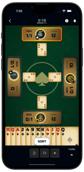 Proving Grounds Spades Game Screenshot